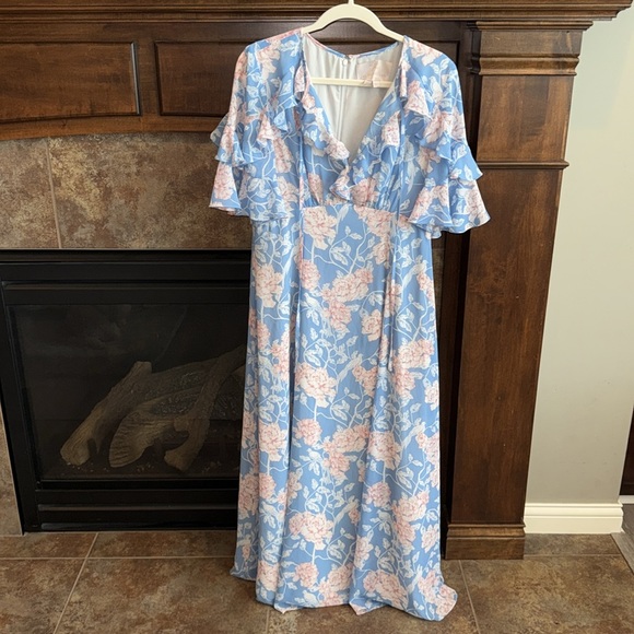 floral overlay maxi dress XL